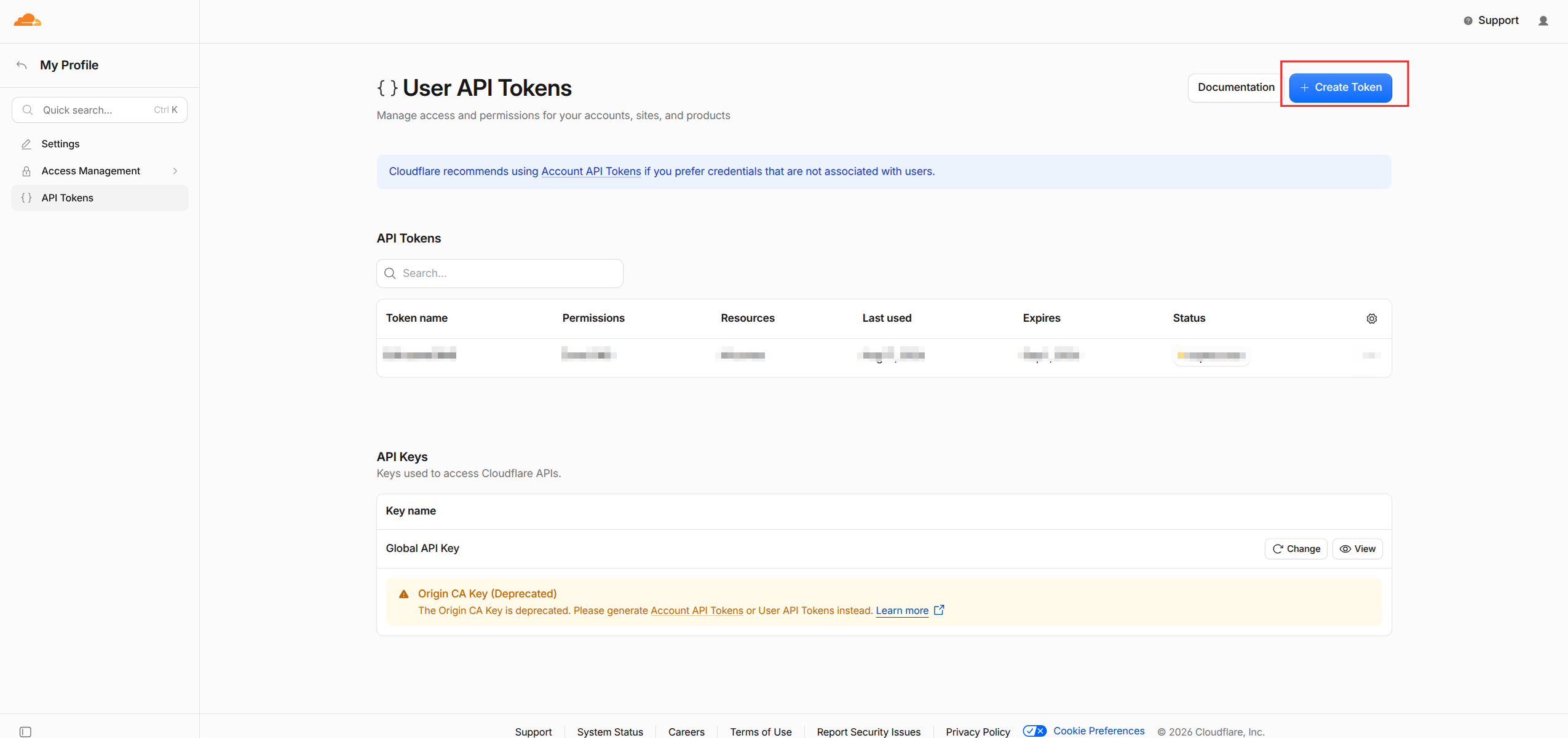 Create a Cloudflare API token