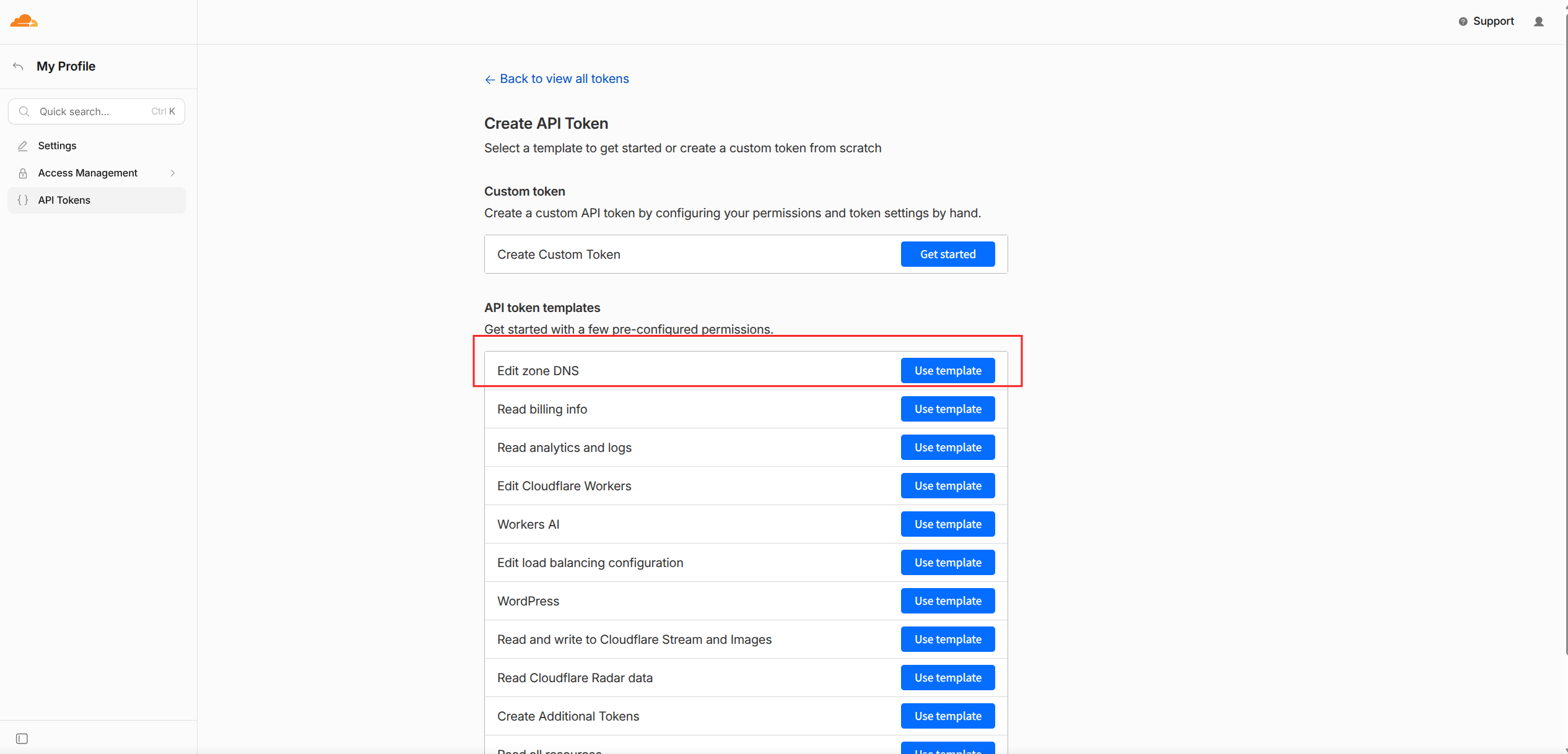 Select Edit zone DNS